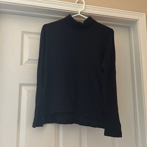 Madewell Whisper Cotton Turtleneck in True Black